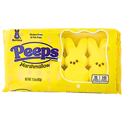 Peeps Marshmallow Bunnies Yellow 4ct 1.5oz - 24 Pack