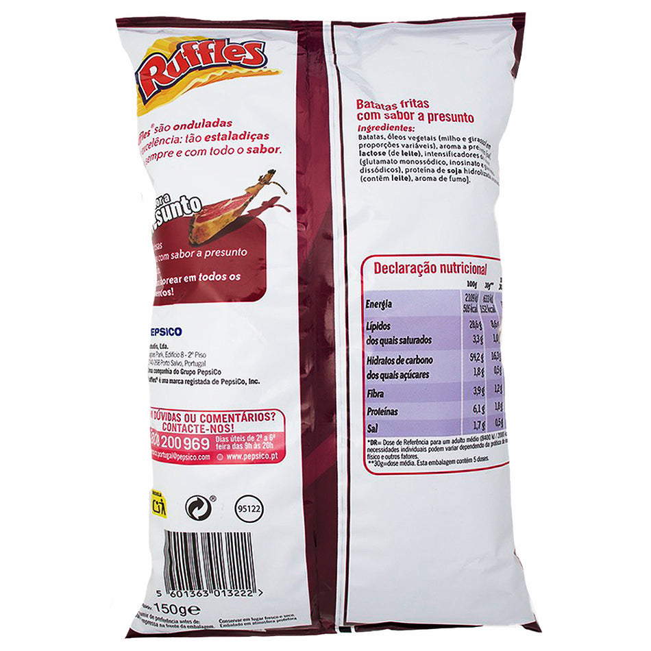 Ruffles Presunto Prosciutto (Portugal) 150g - 24 Pack Nutrition Facts Ingredients