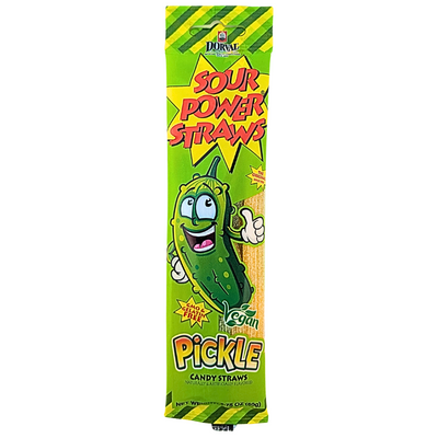 Sour Power Straws Pickle 1.75oz - 24 Pack