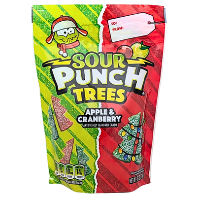 Sour Punch Christmas Trees Apple & Cranberry 9oz - 6 Pack