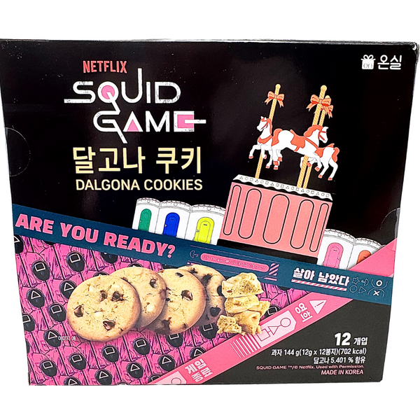 Squid Game Dalgona Chocolate Chip Cookies 144g (Korea) - 12 Pack