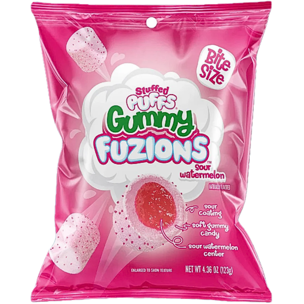 Stuffed Puffs Gummy Fuzions Sour Watermelon 120g - 8 Pack