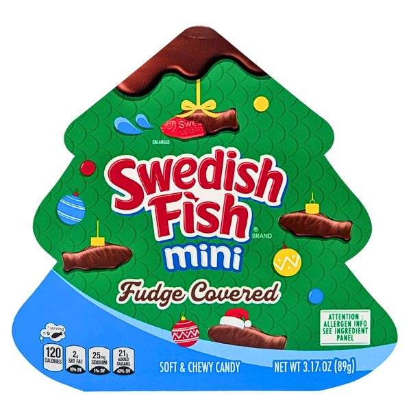 Swedish Fish Mini Christmas Fudge Covered 90g - 6 Pack