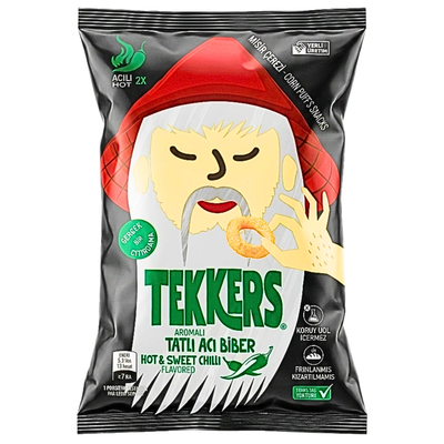 Tekkers Hot & Sweet Chili Corn Puffs 25g (Turkey) - 48 Pack