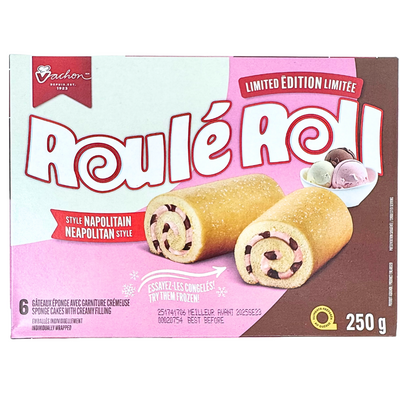 Vachon Roll Neopolitan Shortcake 6 Pack 250g - 1 Box