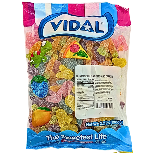 Vidal Sour Easter Rabbits & Carrots Gummi 2.2lb - 1 Bag