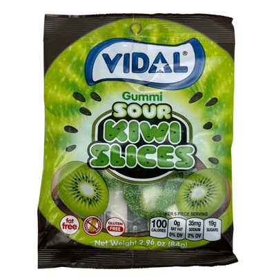 Vidal Sour Kiwi Slices Gummies 2.96oz - 14 Pack