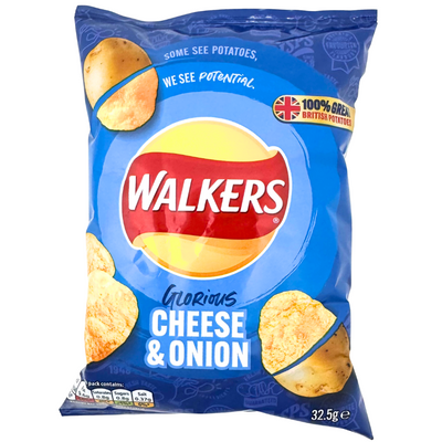 Walkers Cheese & Onion Chips 32.5g (UK) - 32 Pack