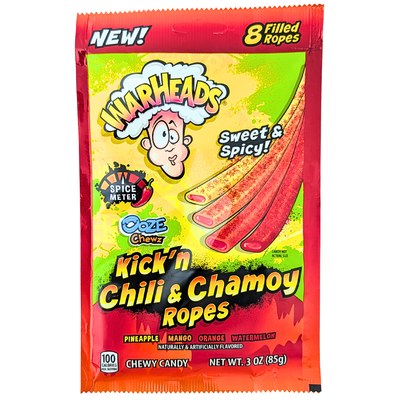 Warheads Kick'n Chili & Chamoy Ropes 3oz - 12 Pack