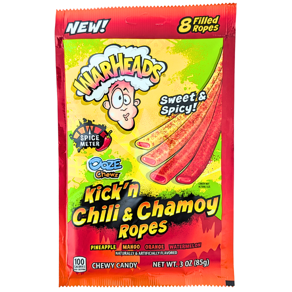 Warheads Kick'n Chili & Chamoy Ropes 3oz - 12 Pack