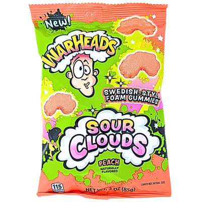 Warheads Sour Clouds Peach 3oz - 12 Pack