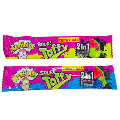 Warheads Sour Taffy Bar 2in1 1.49oz - 24 Pack