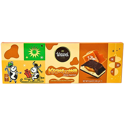 Wawel Cream Fudge Salted Caramel Filled Chocolate 245g (Poland) - 12 Bars