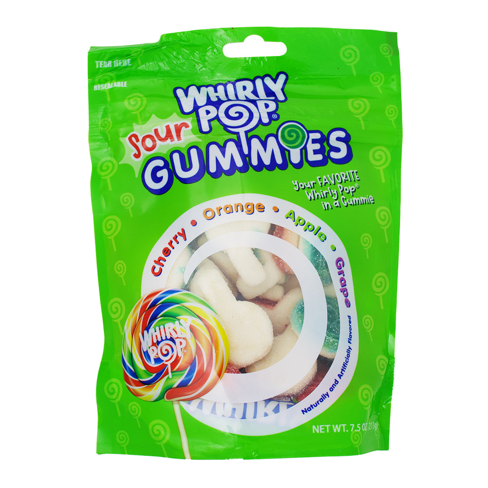 Adams & Brooks Whirly Pop Sour Gummies 7.5oz - 12 Pack - Gummy Candy - Sour Candy - Wholesale Candy - Candy Store - Gummy - Gummies