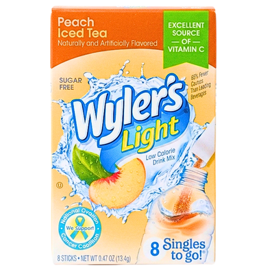 Wyler's Light Singles To Go Drink Mix Peach Iced Tea - 12 Pack