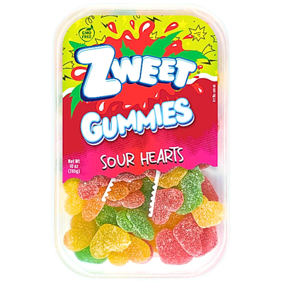 Zweet Gummies Sour Hearts 10oz - 6 Pack