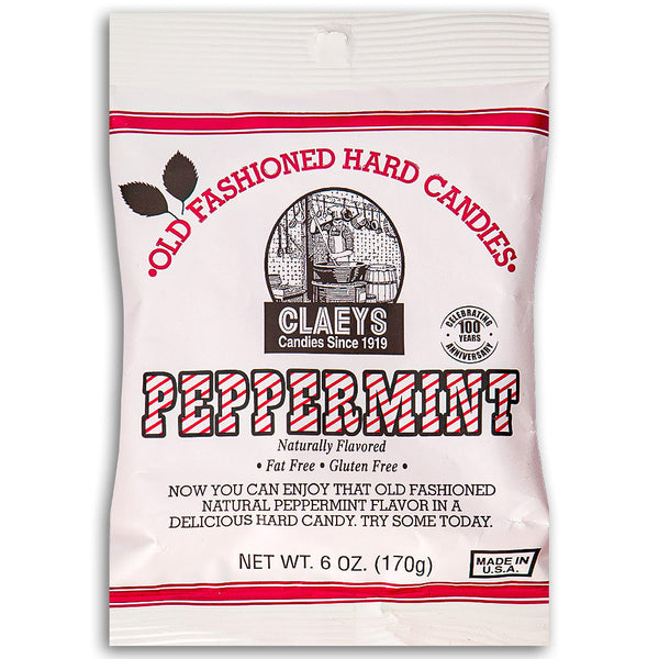 Claeys Peppermint Old Fashioned Hard Candies 6oz 24 PK