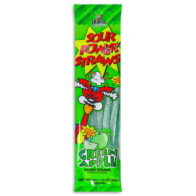 Sour Power Straws Green Apple 1.75oz - 24 Pack