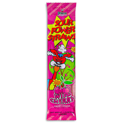 Sour Power Straws Wild Cherry 1.75oz - 24 Pack