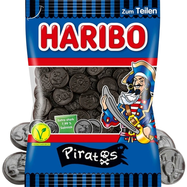 Haribo Piratos Salted Licorice Coins 200g - 18 Pack