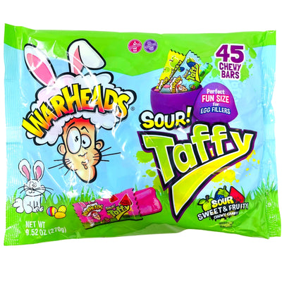 Easter Warheads Sour Mini Taffy Bars 45 Pieces - 12 Pack