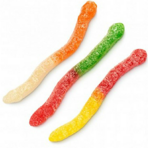 Albanese Large Sour Assorted Fruit Gummi Worms Gummy Candy - Sour Gummy Worms