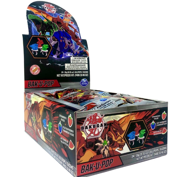 Bakugan Bak U Pop Ring Lollipop 10g - 18 Pack