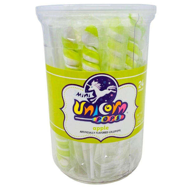 Mini Unicorn Pops Bright Green - 24 Pack