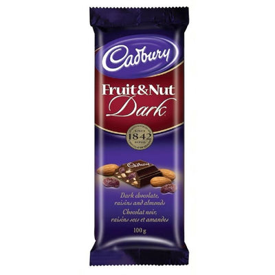 Cadbury Fruit & Nut Dark 100g - 21 Pack