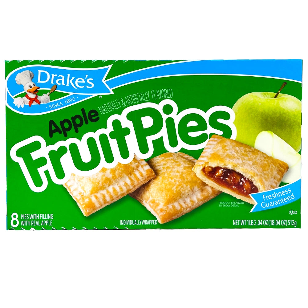 Drakes Apple Fruit Pies 8 PC Box iWholesaleCandy.ca