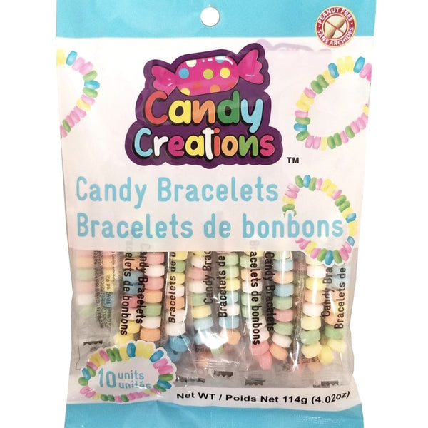 Candy Creations Candy bracelets 5 Pack - 18CT New Canadian Wholesale Candy kids school safe Peanut Free bracelet jewelery candies