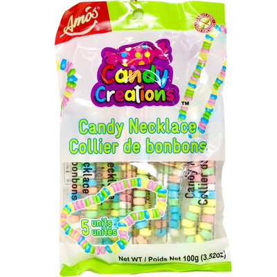 Candy Creations Candy Necklaces 5 Pack - 18CT New Canadian Wholesale Candy kids Peanut Free school candies