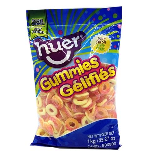 Huer Peach Rings Gummy Candy-Bulk Candy