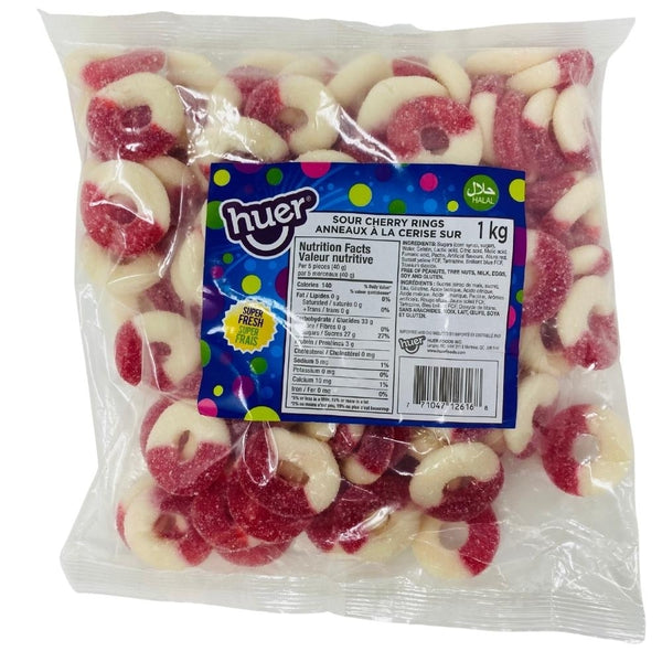 Huer Halal Sour Cherry Rings 1kg iWholesaleCandy