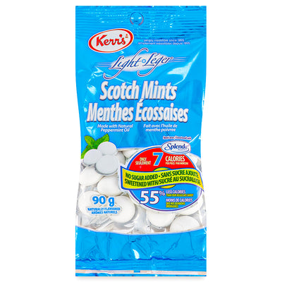 Kerr's Light Scotch Mints No Sugar Added 90g - 12 Pack