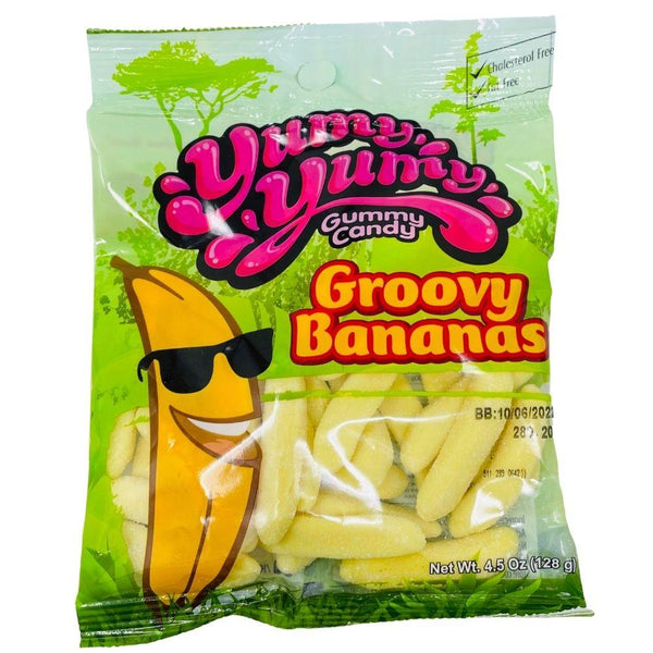 Yumy Yumy Groovy Bananas 4.5oz 12 Pack Halal Candy