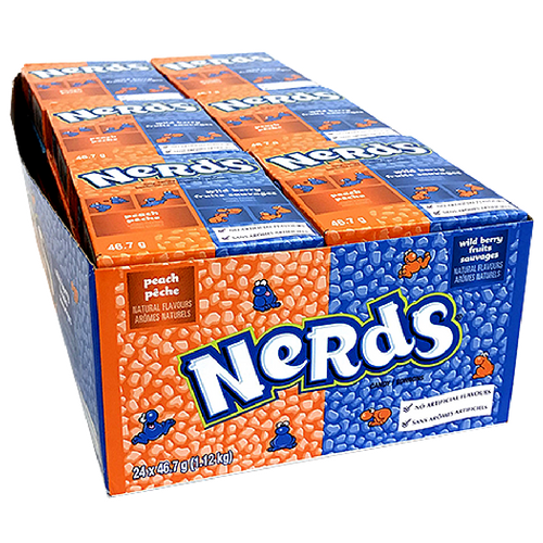 Wonka Nerds Candy Wild Berry Fruit Savages/Peach Retro Candies 24CT