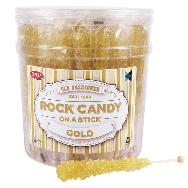 Rock Candy Sticks - Gold - 36 Pieces - Halal Candy
