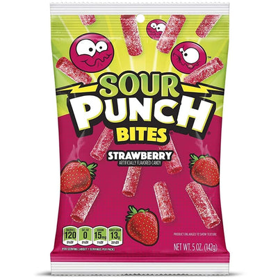 Sour Punch Bites Strawberry 5oz 12 Pack