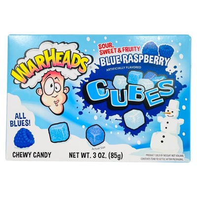 Warheads All Blue Chewy Cubes Christmas 3oz - 12 Pack
