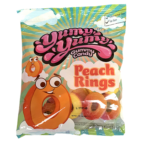Yumy Yumy Peach Rings Halal iWholesaleCandy.ca
