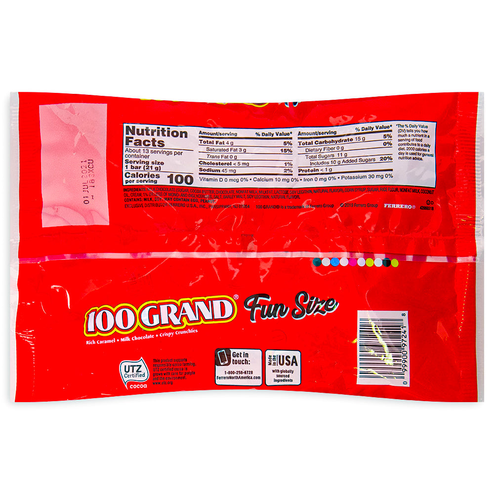 100 Grand Bar Fun Size 10.2oz - 1 Bag