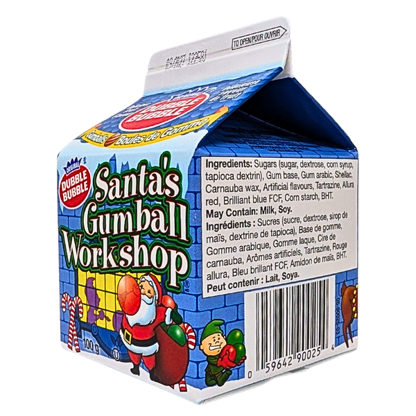 Dubble Bubble Santas Gumball Workshop Milk Carton 100g - 24 Pack