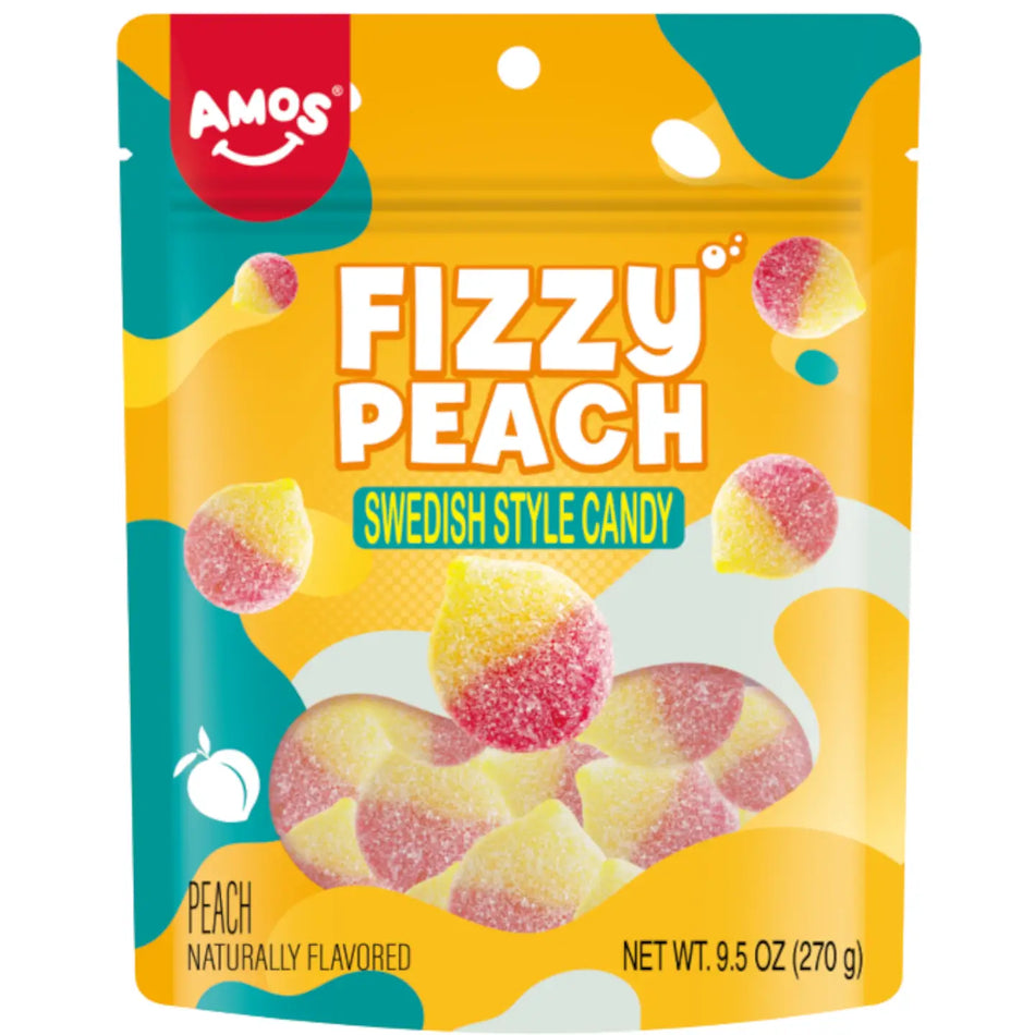 Amos Swedish Style Fizzy Peach 9.5oz - 12 Pack
