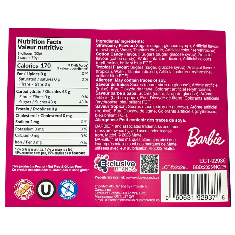 Barbie Wizzy Pop Straw-Nutrition facts - Ingredients - iWholesaleCandy
