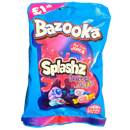 Bazooka Splashz Berry Blast Chews (UK) - 120g