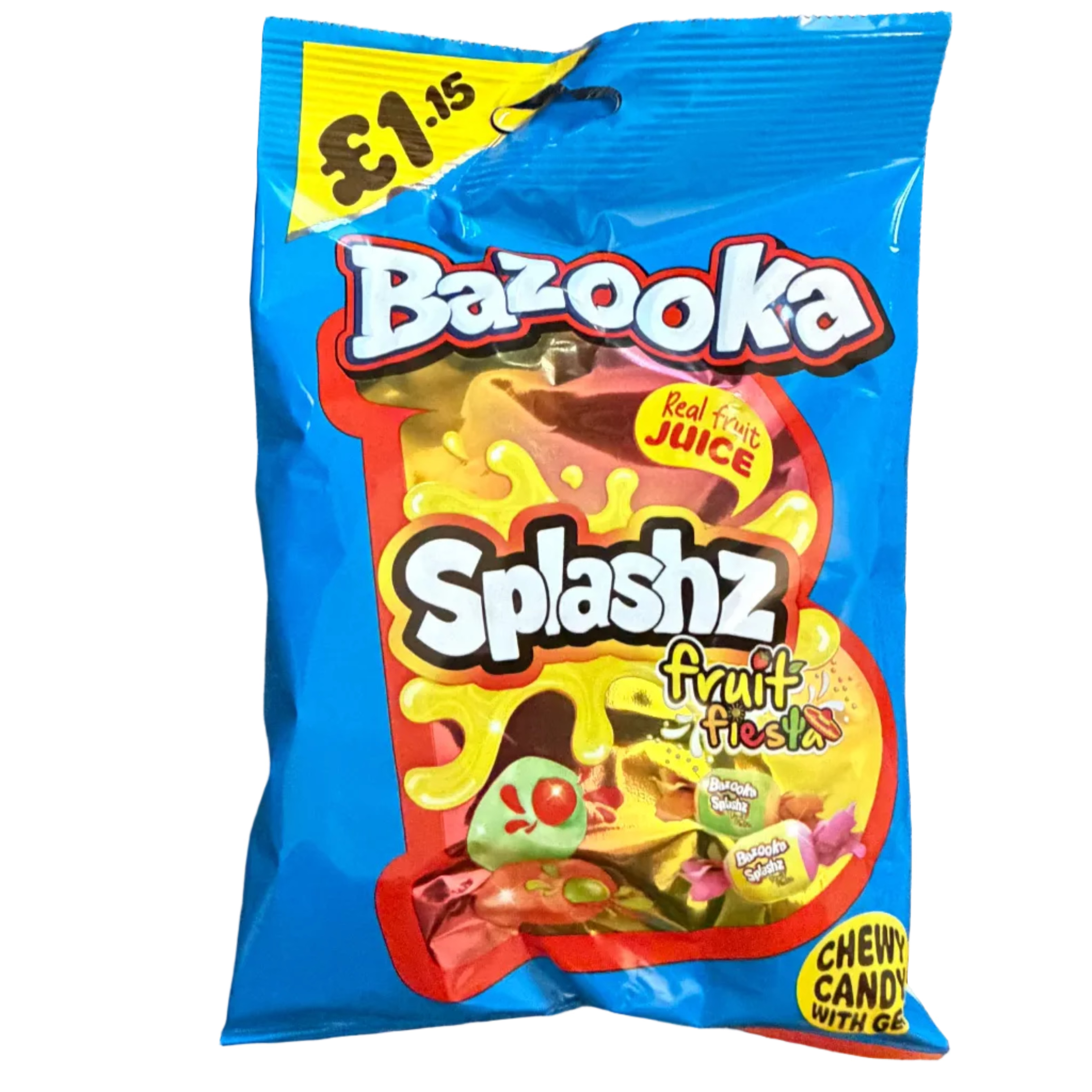 Bazooka Splashz Fruit Fiesta Chews 120g (UK) - 12 Pack