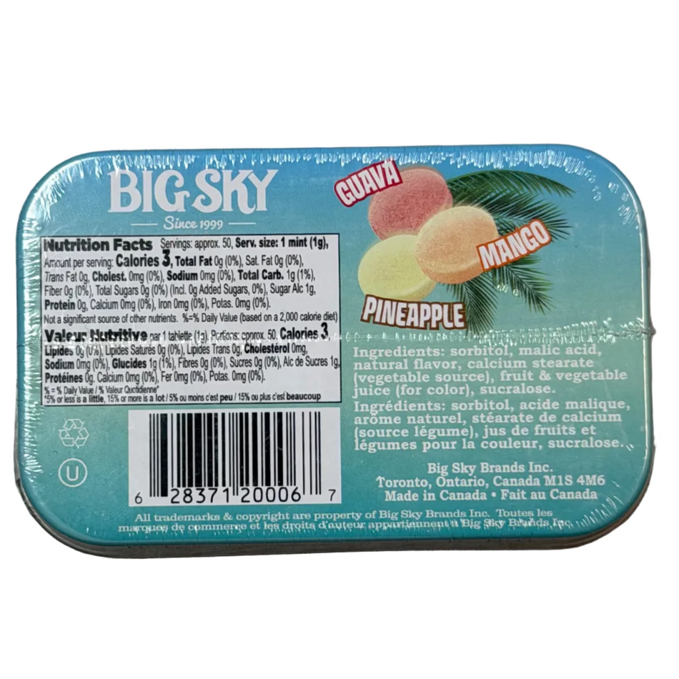 Big Sky Mints Tropical Mix 1.76oz - 6 Pack Nutrition Facts and Ingredients