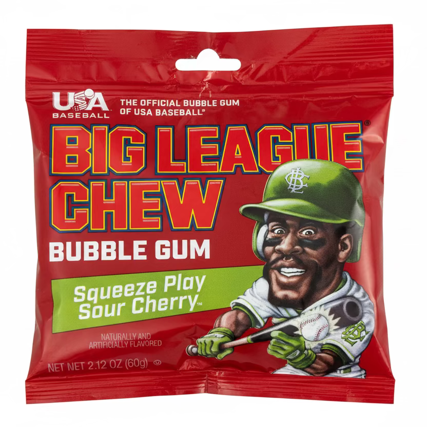 Big League Chew Sour Cherry Pouch 2.12oz 