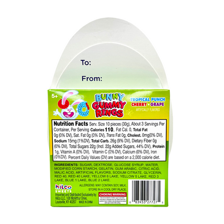 Bunny Gummy Rings Egg Box- 3.4oz - 24 Pack